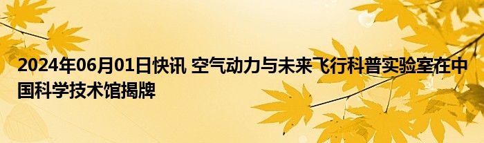 2024年06月01日快讯 空气动力与未来飞行科普实验室在中国科学技术馆揭牌