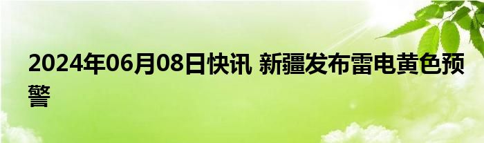 2024年06月08日快讯 新疆发布雷电黄色预警