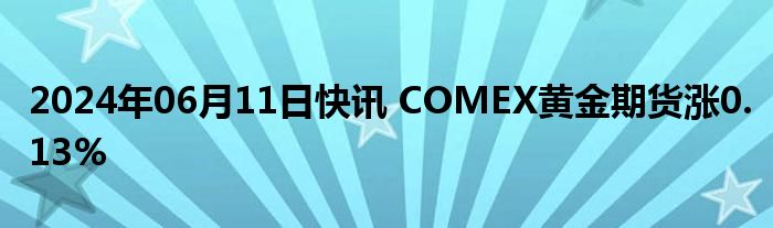 2024年06月11日快讯 COMEX黄金期货涨0.13%