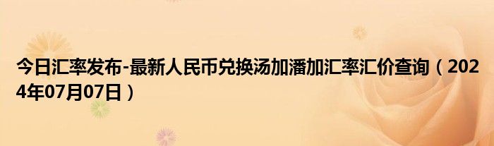 今日汇率发布-最新人民币兑换汤加潘加汇率汇价查询（2024年07月07日）