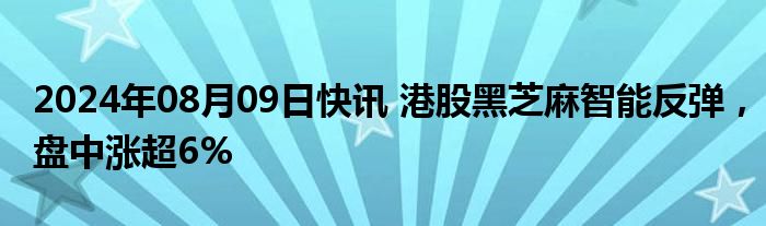 2024年08月09日快讯 港股黑芝麻智能反弹，盘中涨超6%