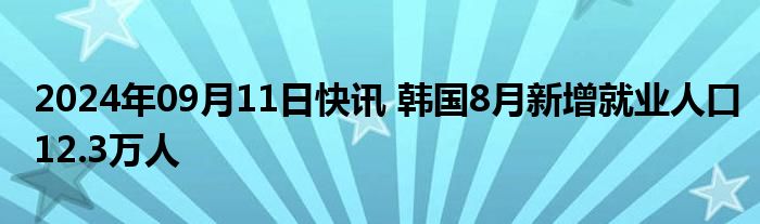 2024年09月11日快讯 韩国8月新增就业人口12.3万人