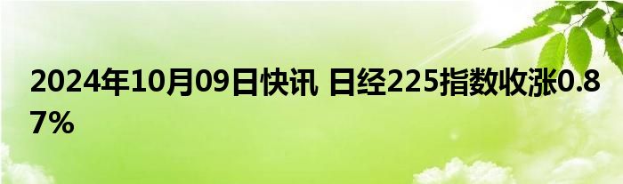 2024年10月09日快讯 日经225指数收涨0.87%